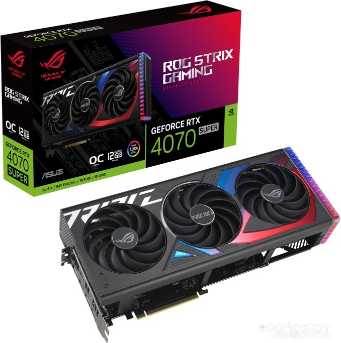 Видеокарта Asus ROG Strix GeForce RTX 4070 Super 12GB GDDR6X OC Edition ROG-STRIX-RTX4070S-O12G-GAMING, фото 4