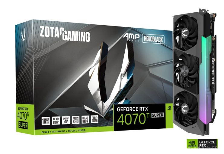 Видеокарта ZOTAC GAMING GeForce RTX 4070 Ti SUPER AMP HOLO 16GB GDDR6X ZT-D40730F-10P