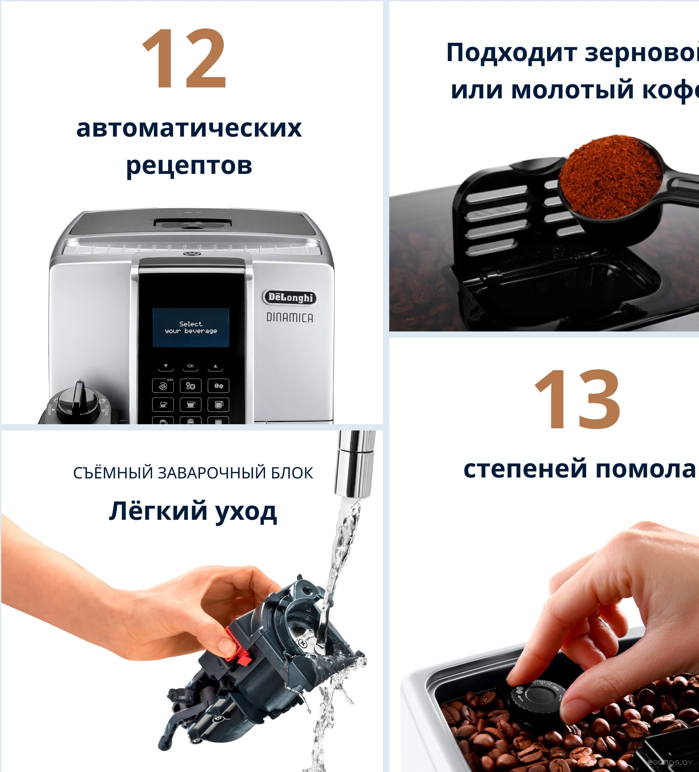 Кофемашина Delonghi Dinamica ECAM 350.75.S, фото 11
