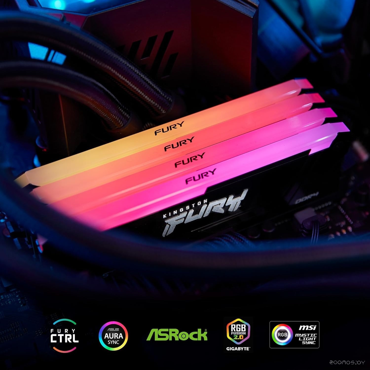 Оперативная память Kingston FURY Beast RGB 4x8ГБ DDR4 3600 МГц KF436C17BB2AK4/32, фото 3
