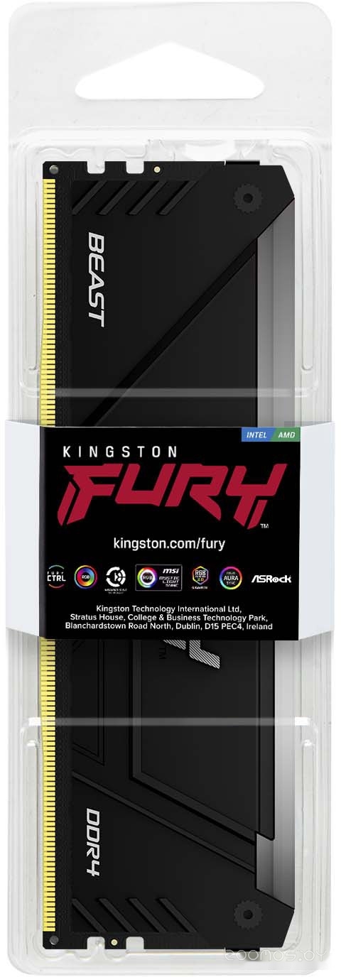 Оперативная память Kingston FURY Beast RGB 32ГБ DDR4 2666МГц KF426C16BB2A/32, фото 2
