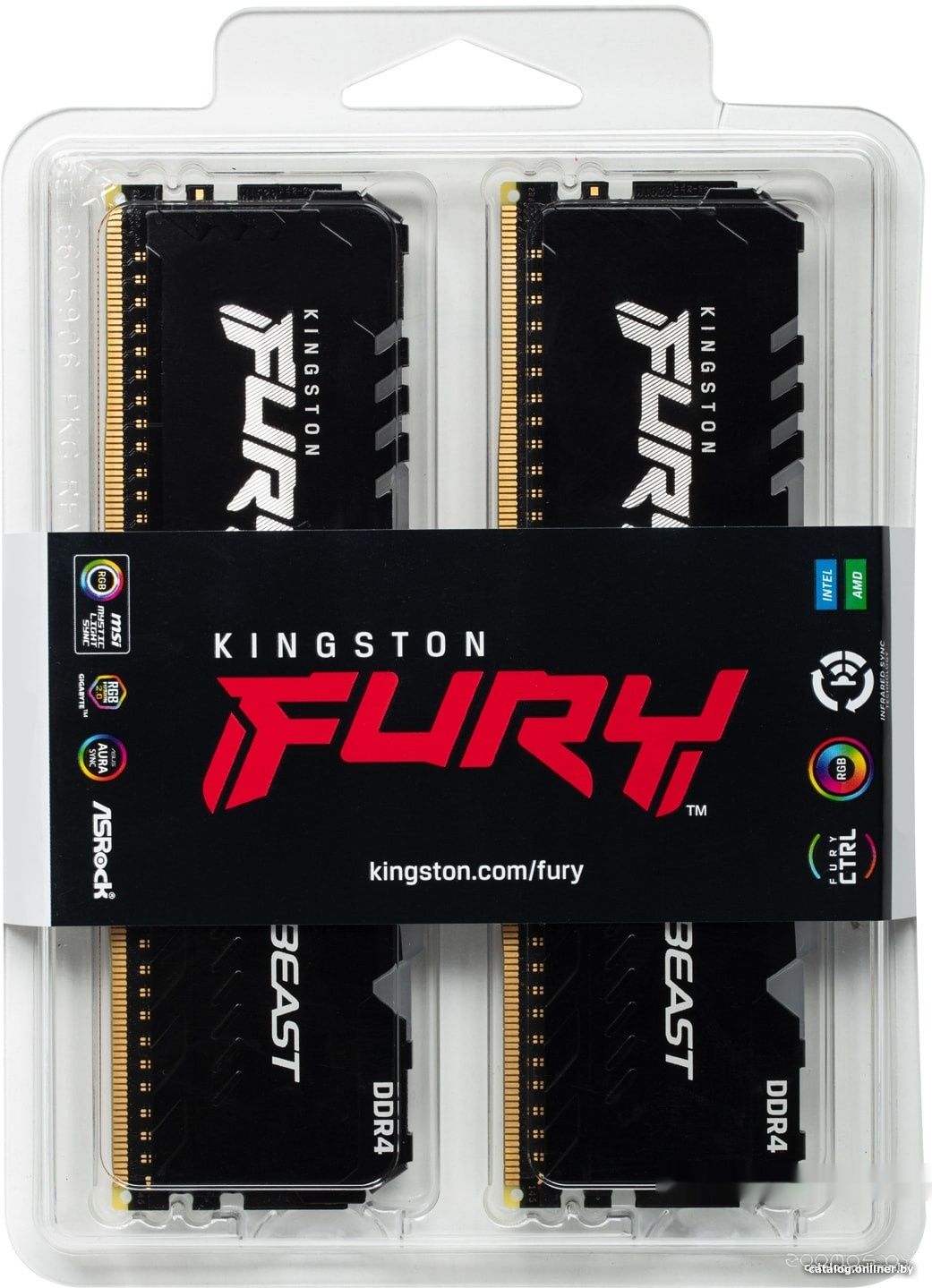 Оперативная память Kingston FURY Beast RGB 2x8ГБ DDR4 3733 МГц KF437C19BB2AK2/16, фото 6
