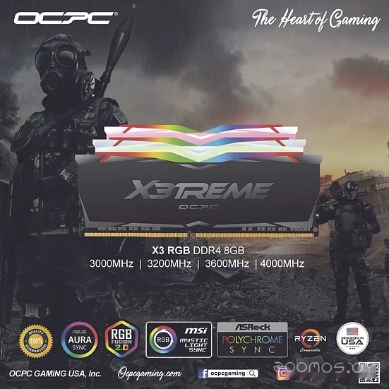 Оперативная память OCPC X3 RGB Black Label 2x8ГБ DDR4 4000 МГц MMX3A2K16GD440C19BL, фото 6