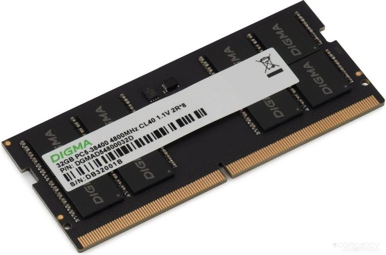 Оперативная память DIGMA 16ГБ DDR5 SODIMM 4800 МГц DGMAS54800016S