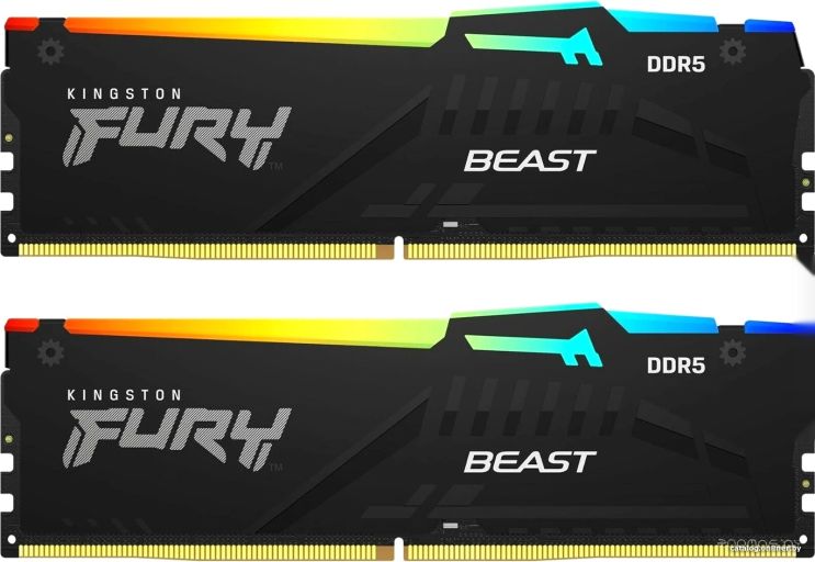 Оперативная память Kingston FURY Beast RGB 2x8ГБ DDR5 6000МГц KF560C40BBAK2-16, фото 1