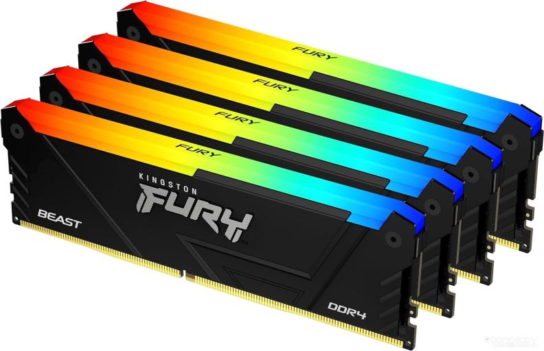 Оперативная память Kingston FURY Beast RGB 4x8ГБ DDR4 3600 МГц KF436C17BB2AK4/32, фото 1