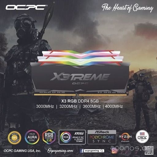 Оперативная память OCPC X3 RGB Black 2x32ГБ DDR4 3200 МГц MMX3A2K64GD432C16