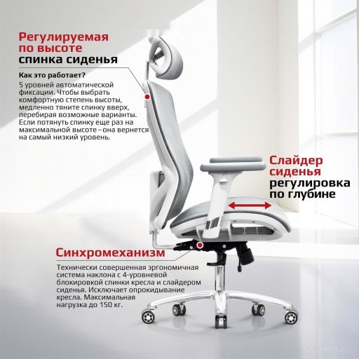 Офисное кресло Evolution Exo F1 Mesh Grey (серый)