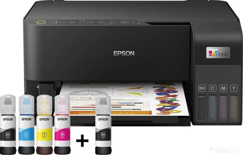 МФУ Epson EcoTank L3550 (ресурс стартовых контейнеров 6600/5900, контейнер 103)