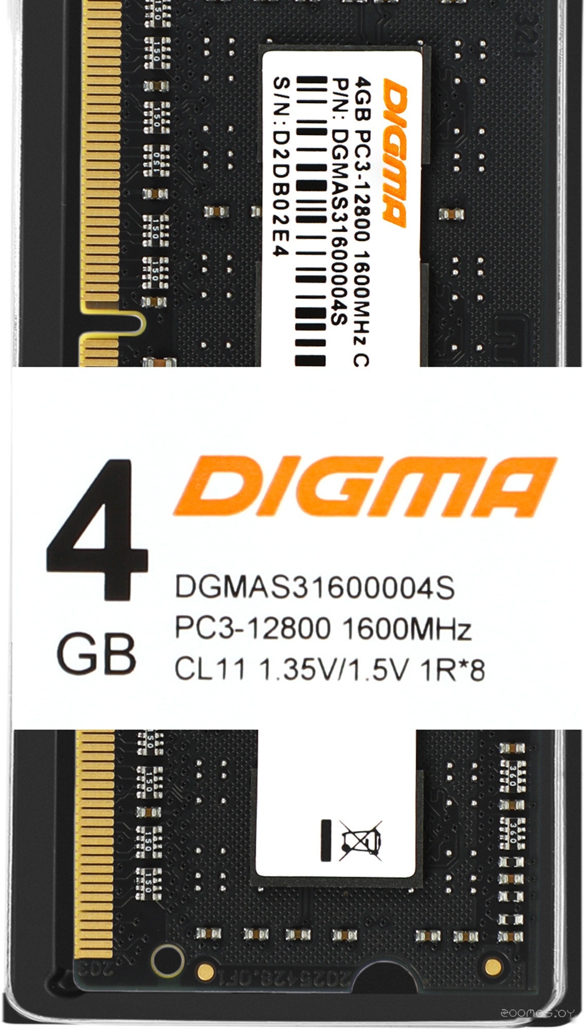 Оперативная память DIGMA 4ГБ DDR3 SODIMM 1600 МГц DGMAS31600004S, фото 9