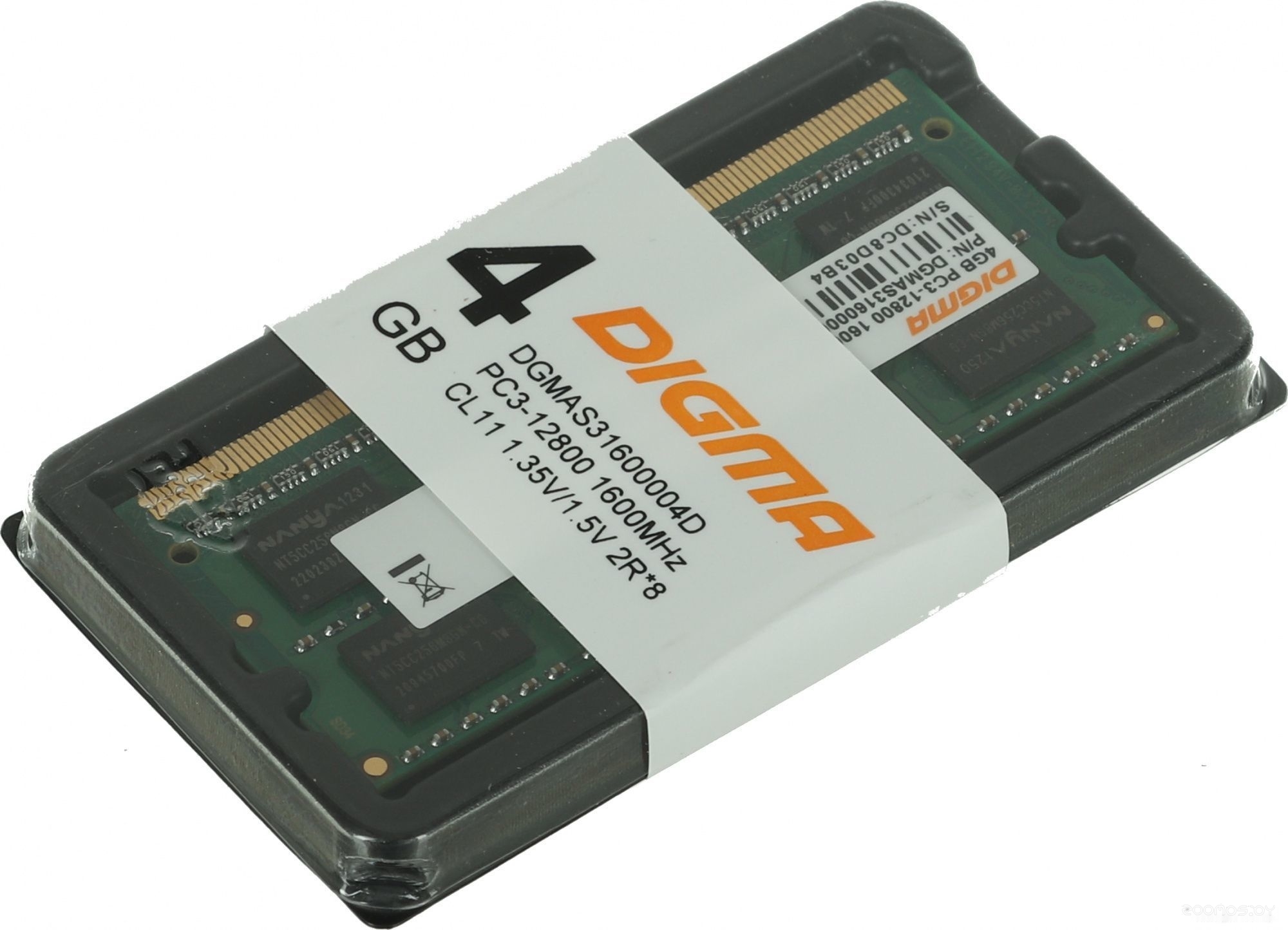 Оперативная память DIGMA 4ГБ DDR3 SODIMM 1600 МГц DGMAS31600004D, фото 3
