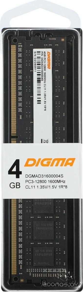 Оперативная память DIGMA 4ГБ DDR3 1600 МГц DGMAD31600004S, фото 11