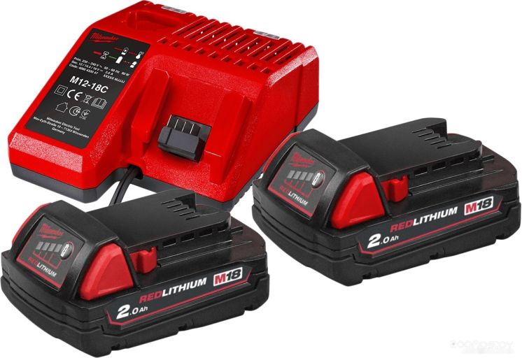 Аккумулятор с зарядным устройством Milwaukee M18 M18NRG-202 4933459213 (2 x 18В/2 Ач + 12-18В)