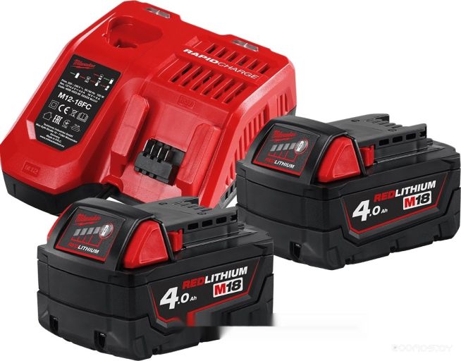 Аккумулятор с зарядным устройством Milwaukee M18 M18NRG-402 4933459215 (2 x 18В/4 Ач + 12-18В)