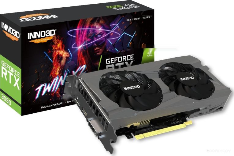 Видеокарта Inno3D GeForce RTX 3050 Twin X2 6GB N30502-06D6-1711VA60