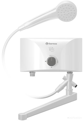 Проточный электрический водонагреватель кран+душ Thermex Vetro 6500 Combi