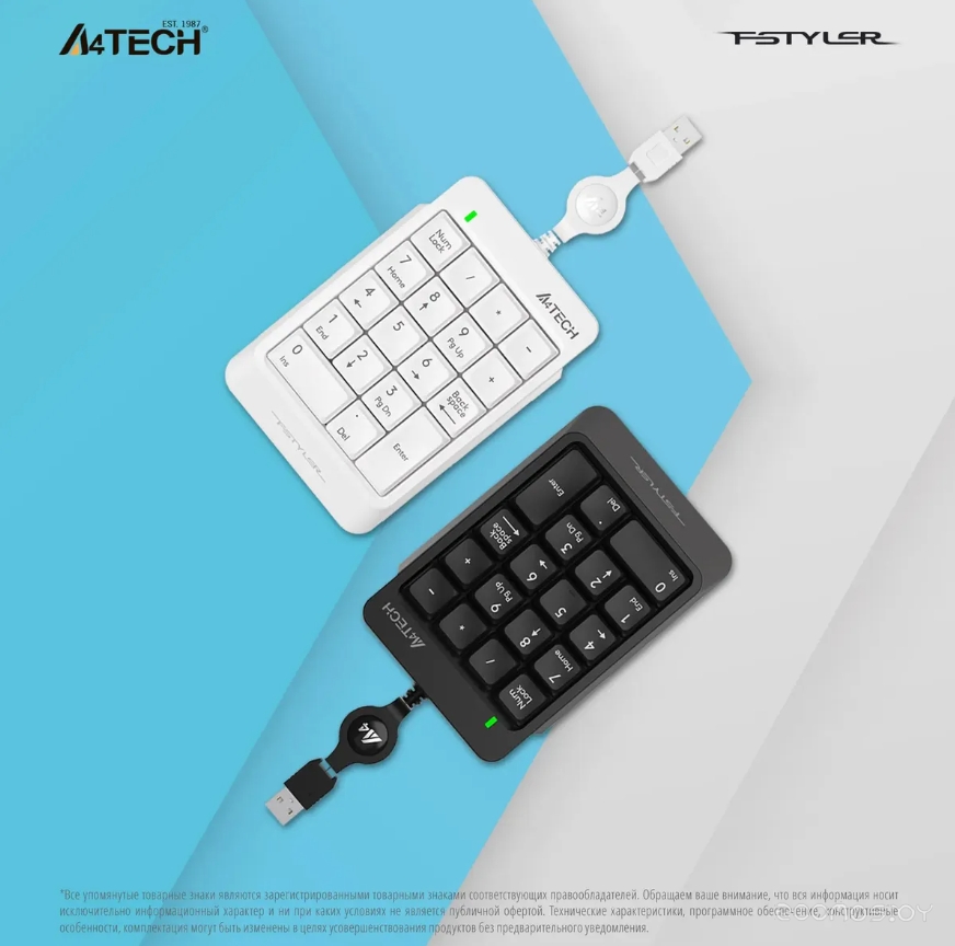 Цифровой блок A4Tech Fstyler FK13 (белый), фото 18