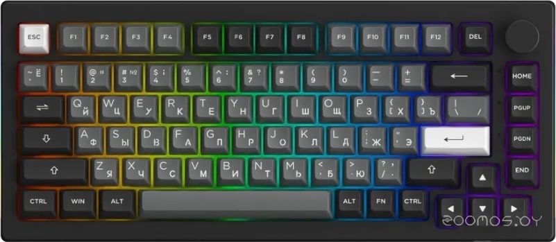 Клавиатура Akko 5075B Plus Black & Sliver (Akko Cream Yellow V3)
