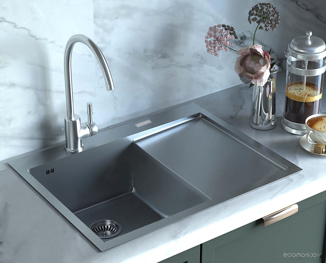 Кухонная мойка ARFEKA AF 650*505 L Satin Nano, фото 9