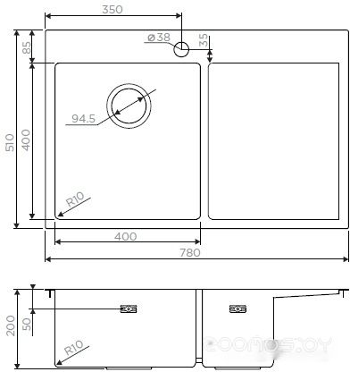 Кухонная мойка Omoikiri Akisame 78 LG-R, фото 1