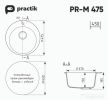 Кухонная мойка Practik PR-M 475-002 (слоновая кость)