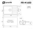 Кухонная мойка Practik PR-M 600-001 (белый камень)