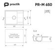 Кухонная мойка Practik PR-M 650-004 (черный оникс)