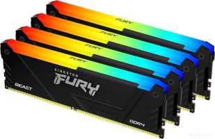 Оперативная память Kingston FURY Beast RGB 4x8ГБ DDR4 2666 МГц KF426C16BB2AK4/32