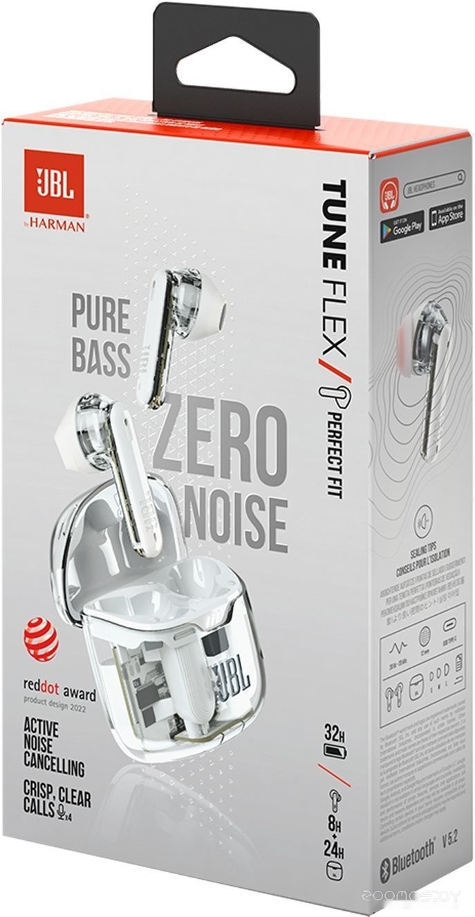 Наушники JBL Tune Flex Ghost (белый), фото 6