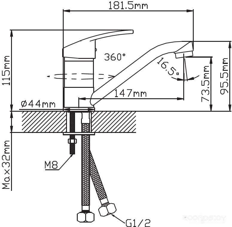 Смеситель Cronwil CB042-45, фото 2