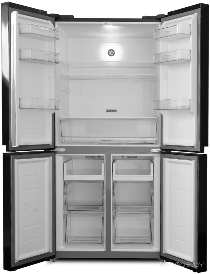 Четырёхдверный холодильник CENTEK CT-1756 NF Black Glass, фото 2