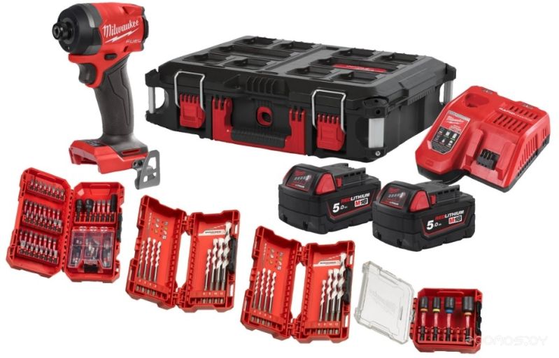 Винтоверт Milwaukee M18 FUEL Promo FID3100P-502P 4933498244 (с 2-мя АКБ, кейс, набор оснастки)