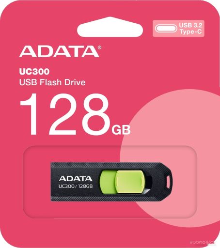 USB Flash A-Data UC300 128GB (черный/зеленый)