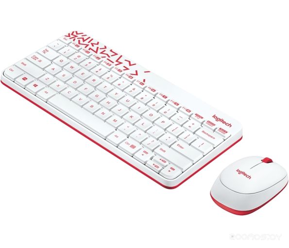 Клавиатура + мышь Logitech MK240 Nano (White-Pink)