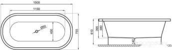 Ванна Polimat Amona 150x75 (отдельностощая, белый)