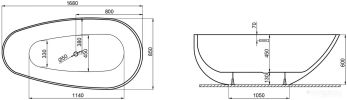 Ванна Polimat Shila 170x85 (отдельностощая, белый)