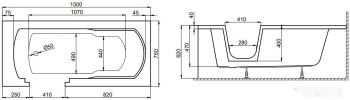 Ванна Polimat Vovo 150x75 00484 (белый)