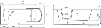 Ванна Polimat Vovo 170x75 00894 (белый)