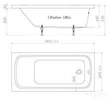 Ванна Triton Стандарт 150x70 (с каркасом)