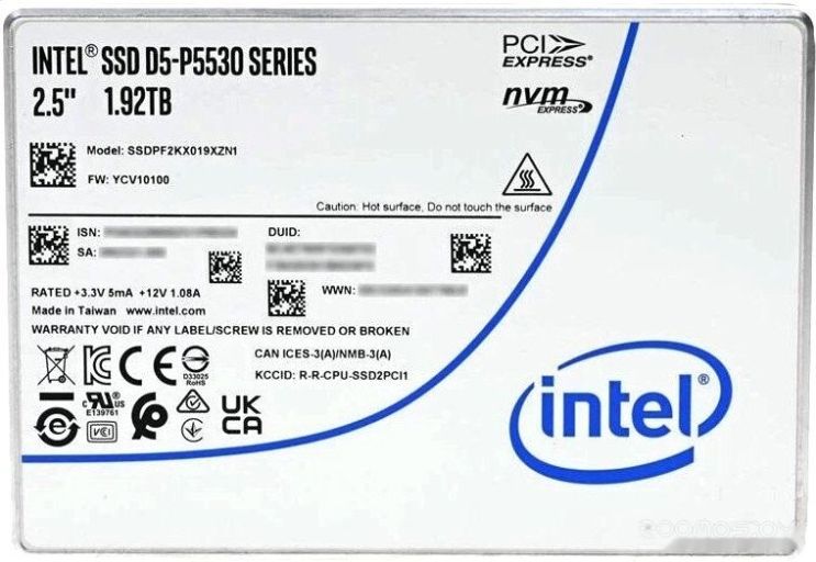 SSD Intel D5-P5530 1.92TB SSDPF2KX019XZN1