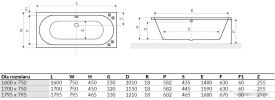 Ванна Excellent Oceana Slim 180x80 (с ножками)