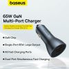 Автомобильное зарядное Baseus Golden Contactor Pro GaN Fast Charging Car Charger U+2C 65W C00035202841-00 (серый)