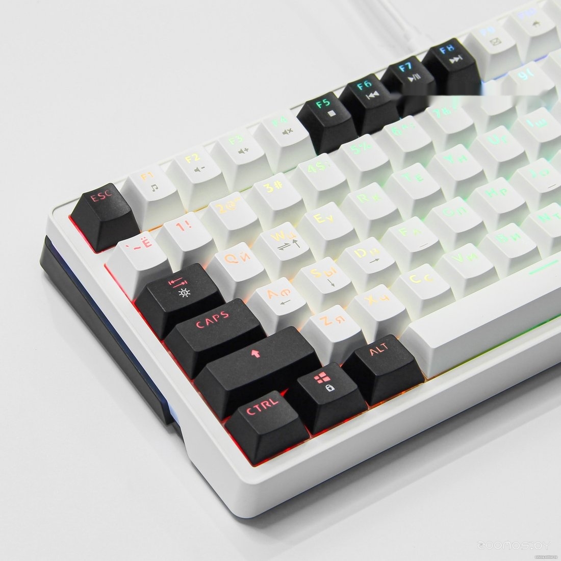 Клавиатура Cyberlynx ZA87 White Black Orange (TNT Yellow), фото 6