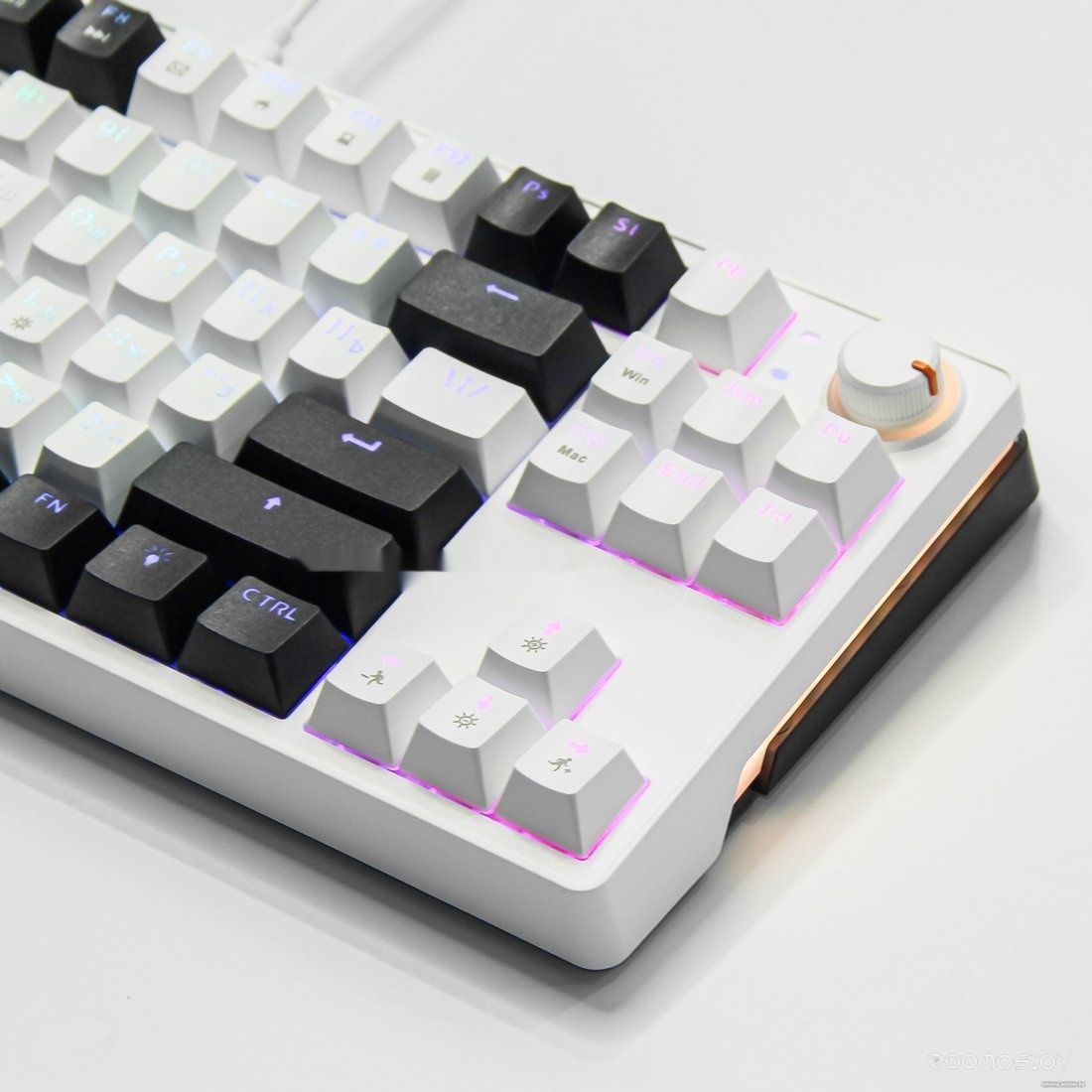 Клавиатура Cyberlynx ZA87 White Black Orange (TNT Yellow), фото 7