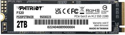 SSD Patriot P320 2TB P320P2TBM28