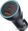 Автомобильное зарядное Baseus Golden Contactor Pro Triple Fast Charger Car Charger 65W CGJP010013 (темно-серый)