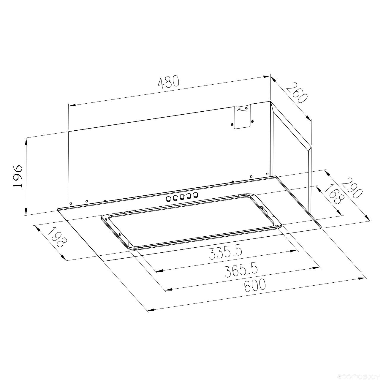 Кухонная вытяжка Meferi INBOX60BK Light, фото 2