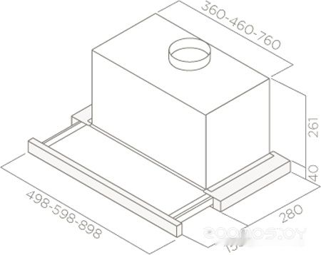 Кухонная вытяжка Jet air Betta 60/GR/BK GL PRF0099697B