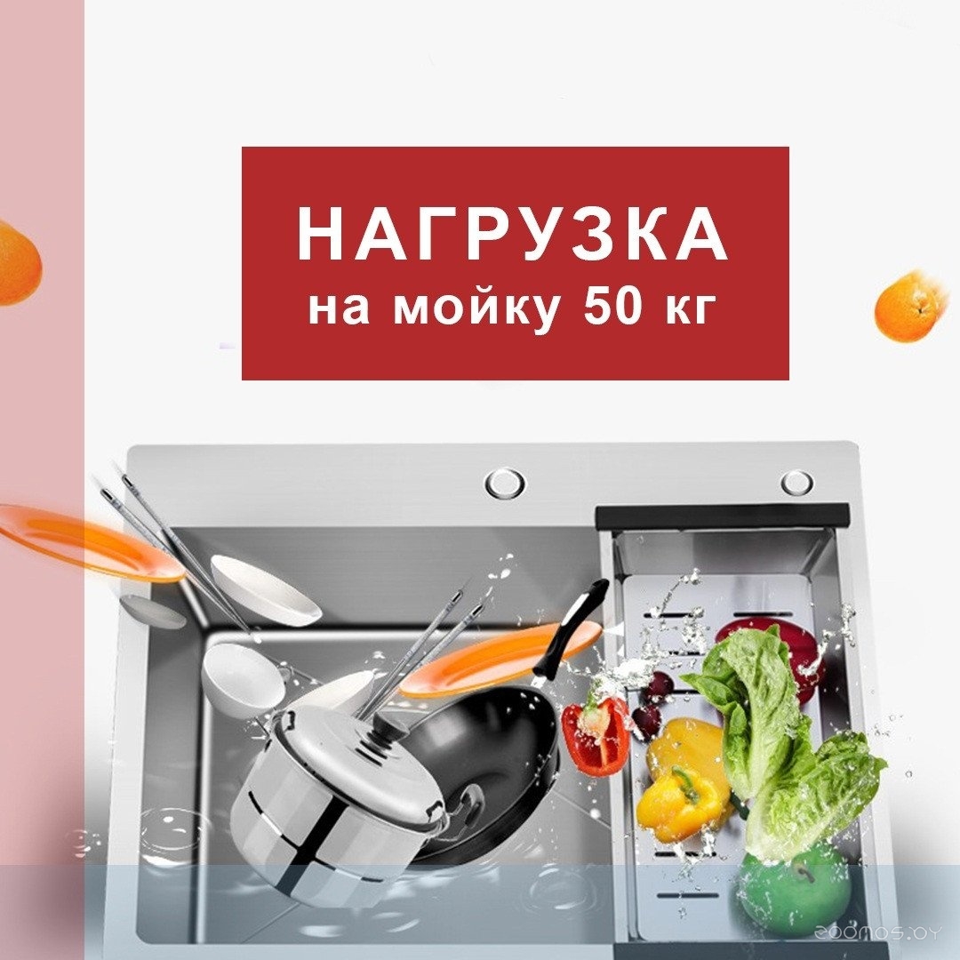 Кухонная мойка FUTUR FK 5050 B Eco Nano (черный нано), фото 7