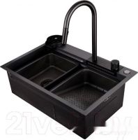 Кухонная мойка Abber Wasser Kreis AF2194B (черный матовый)